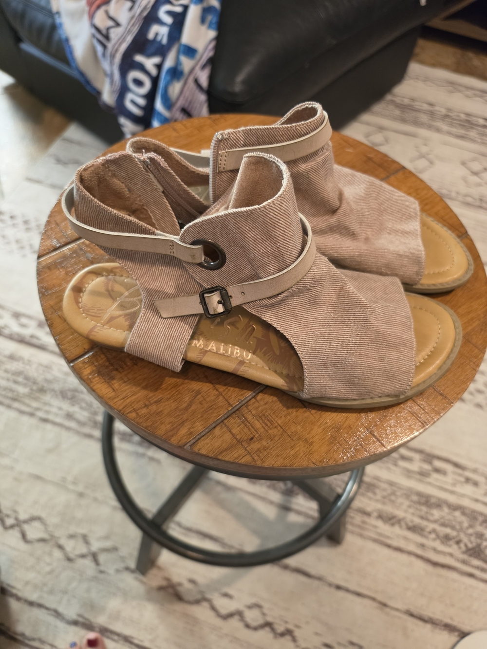 Malibu Sandals Women's Taupe Open-Toe Ankle Wrap Sandals